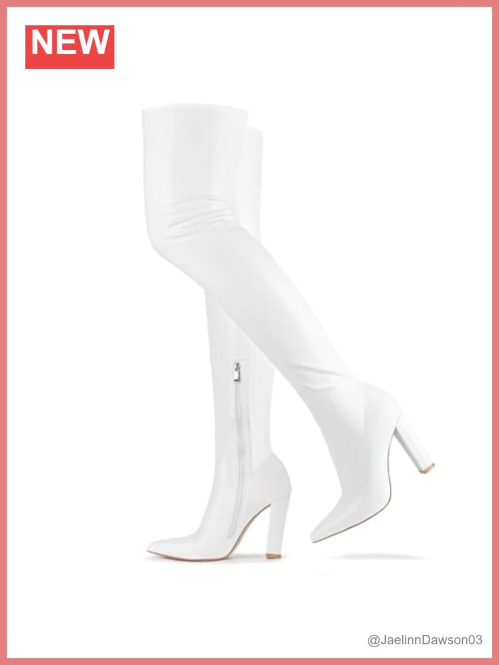 Women's Faux Suede Pointed Toe Thigh High Boots Chunky Block Heel